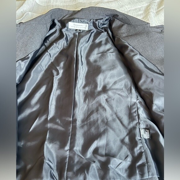 NWT TAHARI ARTHUR S. LEVINE Blazer Womens Gray 3 Button Cuffed Business Size 14 - Picture 13 of 14